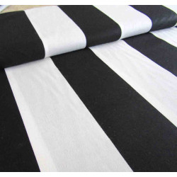 Wide black&white stripes - medium-weight cotton fabric, placed across the frame with a fold