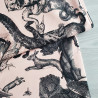 QUIRKY ANIMALS  - velvet fabric- black - pale peach background