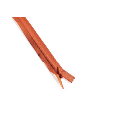 closed-end invisible zip - orange - 40cm, placed on a white background