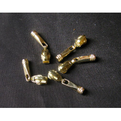 zip slider-metal- size 5 - gold , long puller