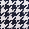 Classic houndstooth design Black& Off-white - velvet fabric, photo of the close-up of the fabric