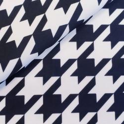 Classic houndstooth design Black& Off-white - velvet fabric, the fabric photo with the fold