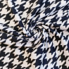 Classic houndstooth design Black& Off-white - velvet fabric, the fabric with the twist in the center