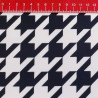 Classic houndstooth design Black& Off-white - velvet fabric