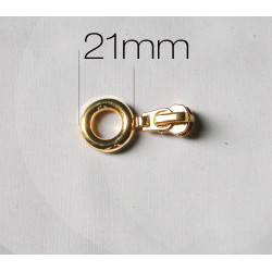 zip slider-metal- size 5 - gold , round puller