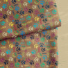 The  mini dog's paws on brown - fully waterproof fabric  with a fold across the frame.
