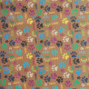 Mini Dog's paws -Brown - Water resistant canvas fabric