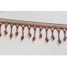 Glass bead fringing - brown - 6cm long, placed on a white background