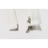 Invisible Zip 40 cm in ivory color - transparent - open end zip, detail of the end of the zip