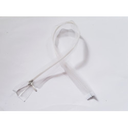 Invisible Zip 40 cm - ivory - transparent - open end zip, placed  on a white background
