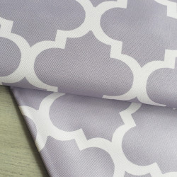 Water-resistant canvas - Moroccan Quatrefoil - pale lilac