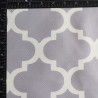 Water-resistant canvas - Moroccan Quatrefoil - pale lilac, the photo with the ruler to show the size of the pattern