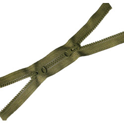 double slider chunky zip - khaki - 95cm, zip is placed on a white background