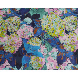 Watercolour Hydrangeas  - water-resistant  canvas fabric, full view of the design
