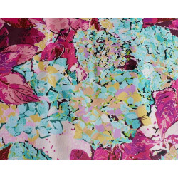 Watercolour Hydrangeas  - water-resistant  canvas fabric, full view of the design
