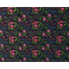 Water-resistant canvas fabric - Mini Dragons&Roses on black
