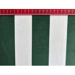 Stripes dark green&off white - velvet fabric - stripe width 5/5cm