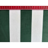 Stripes dark green&off white - velvet fabric - stripe width 5/5cm