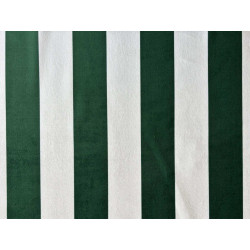 Stripes green k&off white - velvet fabric - stripe width 5/5 cm, the fabric with the ruler on the edge