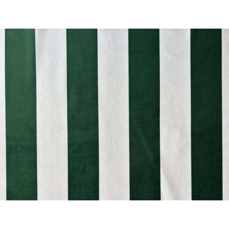 Stripes green k&off white - velvet fabric - stripe width 5/5 cm, the fabric with the ruler on the edge