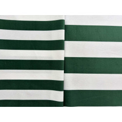 Stripes dark green&off white - velvet fabric - stripe width 3/3cm