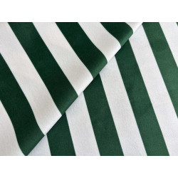 Stripes green&off white - velvet fabric - stripe width 3/3cm, placed across the frame, with the fold