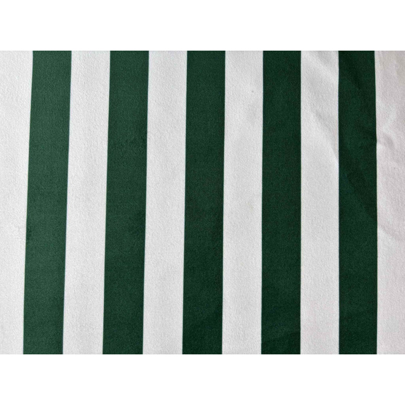 Stripes green&off white - velvet fabric - stripe width 3/3cm,