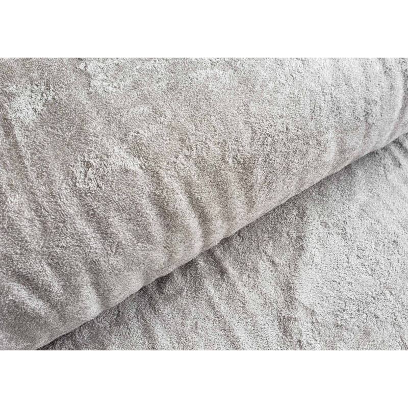 Bamboo terry towelling fabric- dove grey