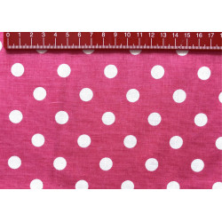 Cotton polka - dot fabric - Fuchsia, 12 mm dot size