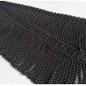 cotton bullion fringe - 120mm - black color, placed on the table with the fold