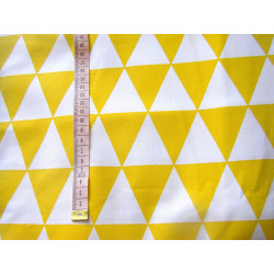 Yellow&White Triangles - 100% Cotton
