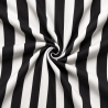 black and white striped waterproof canvas fabric for outdoor cushions and upholstery. The fabric with the twist in the centre