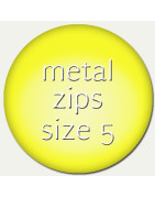 metal zips - size 5