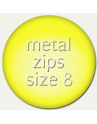 metal zips size 8