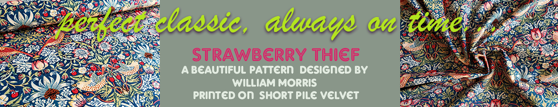 Strawberry Thief pattern on short pile velvet